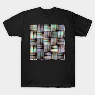 Beautiful Shades of Rainbow Colors in Vertical Stripes Cross Pattern T-Shirt